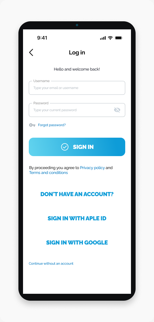 HarvestED app screen — Sign in